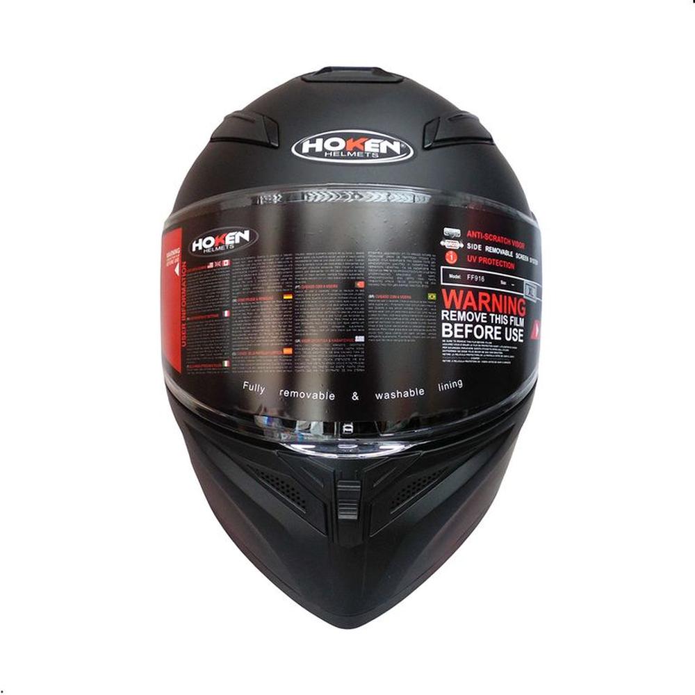 Casco Para Motociclista Hoken HK3 FF916 Abatible Negro Mate