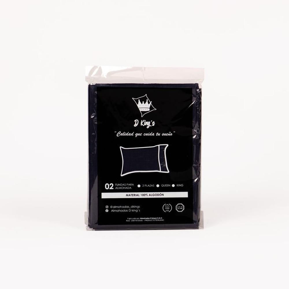 Fundas de Almohadas King Size Set X2 Azul Marino – 180 Hilos
