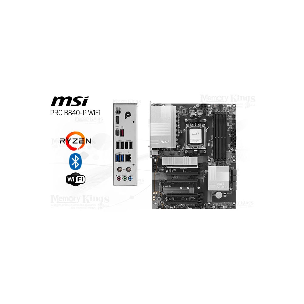 Placa madre MSI PRO B840-P AM5 WiFi D5 mATX - Rendimiento y conectividad superior