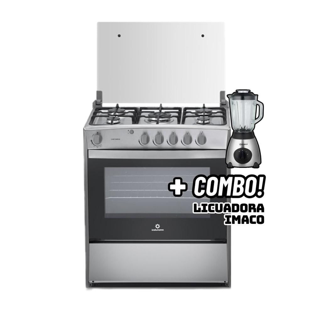 COCINA DE PIE INDURAMA A GAS 5 HORNILLAS CROMA - CANTABRIA + LICUADORA IMACO