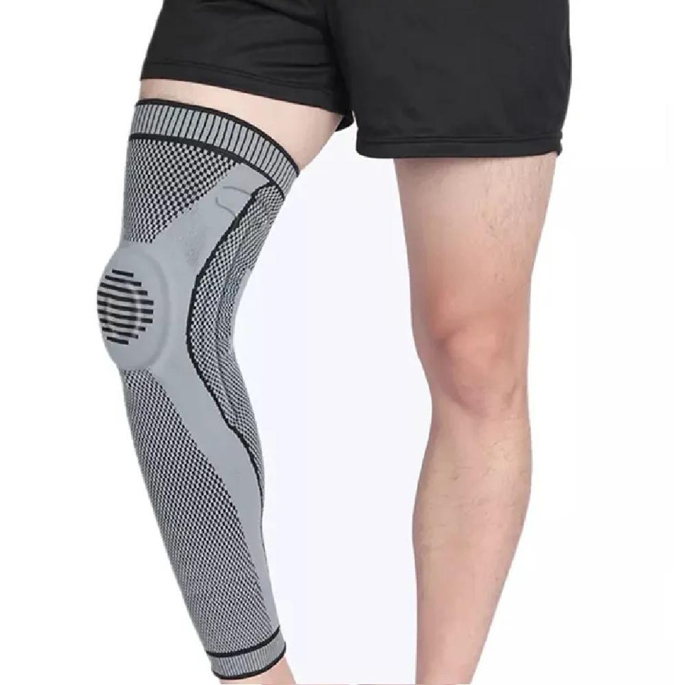 Rodillera larga con gel frontal y varillas laterales Genérico Gris Talla L