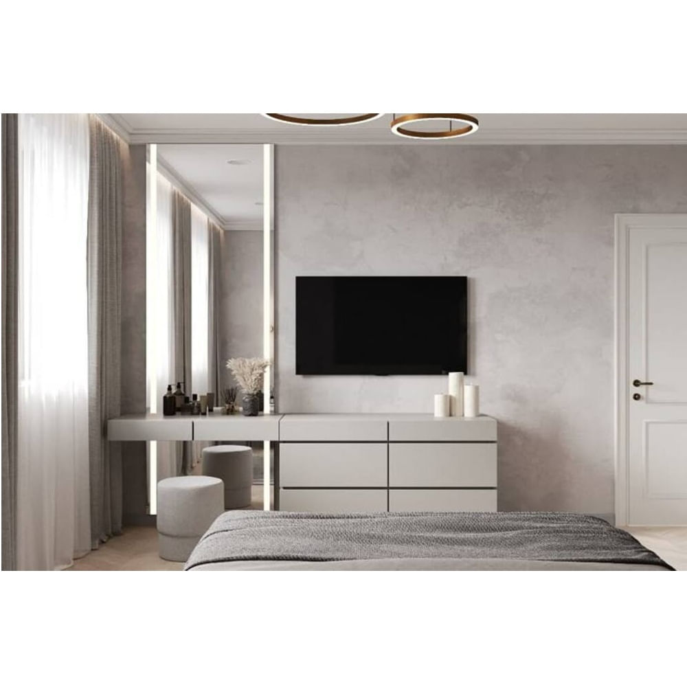 Tocador Flotante más Cómoda Moderna Licia Color Gris TU MESITA