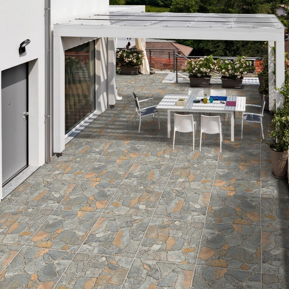 Piso Cerámico Pedrera Gris 60x60cm 1.44m2 Gala