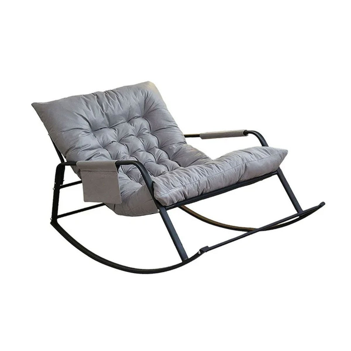 Silla Sillón Mecedora Reposera Terraza Playera Hogar Negro