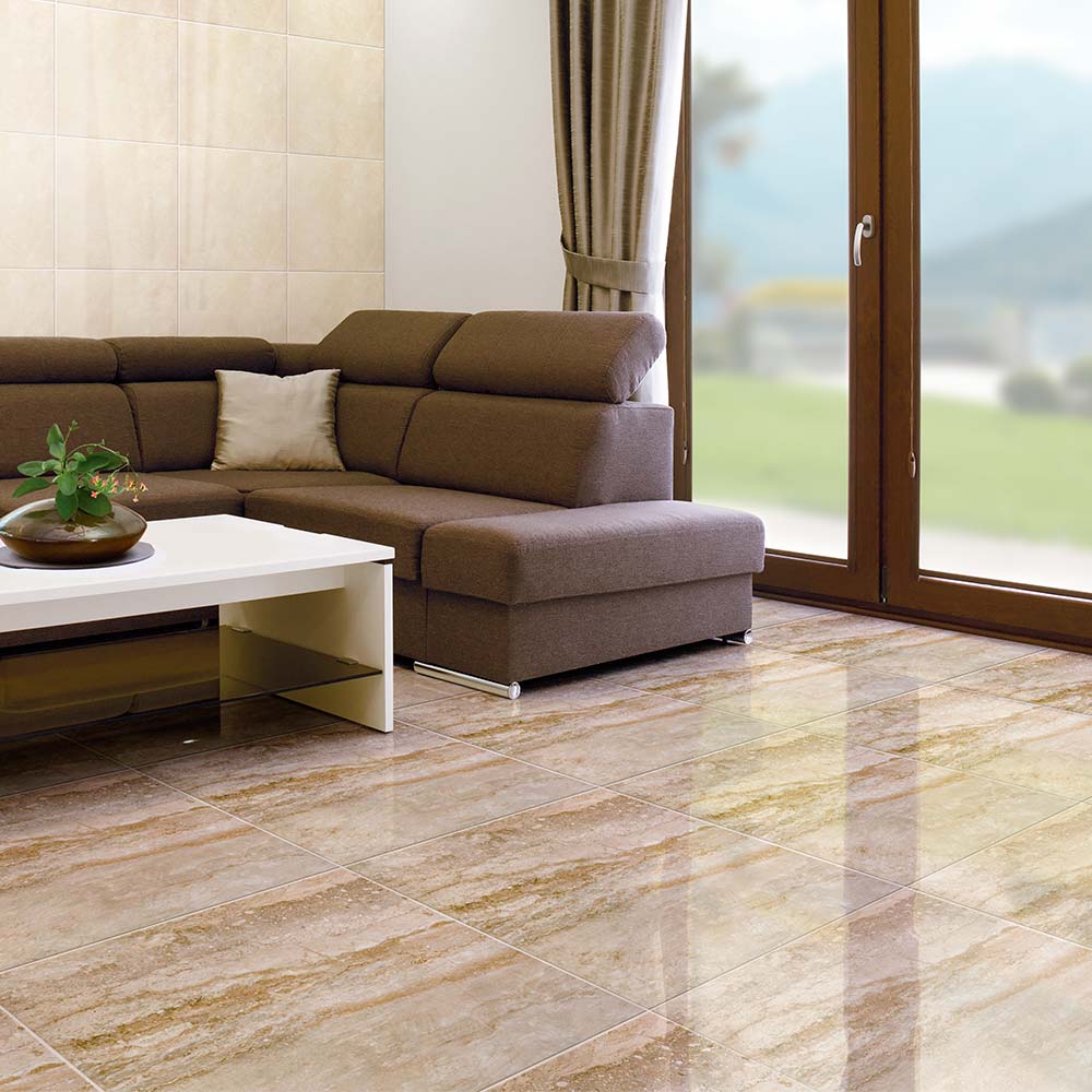 Piso Cerámico Marmolizado Victoria II Beige 60x60cm 1.80m2 Celima