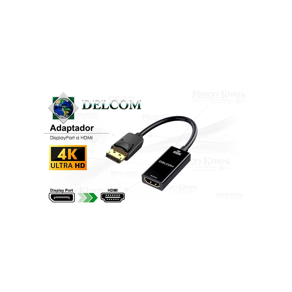 Adaptador DisplayPort a HDMI 4K 60Hz Delcom - Conexión Activa, Alta Definición y Rendimiento Superi