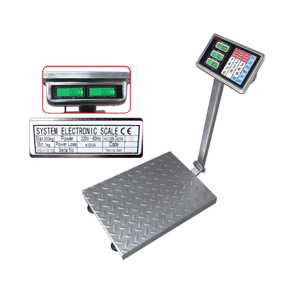 Balanza con Brazo 300kgs Doble Display OP-9093DD