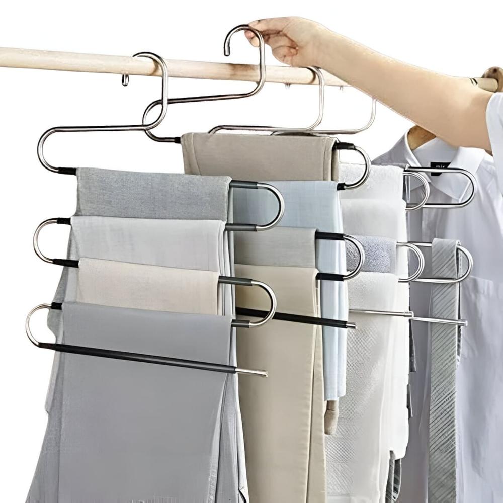 Colgador de Pantalones 5 en 1 con Silicona Antideslizante 7210002