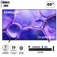 TELEVISOR SAMSUNG 65 UN65U8000F CRYSTAL UHD SMART TV 2025  Y SOUNDBAR SAMSUNG HW-C400