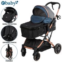 Coche Moisés de Lujo SHIRO Multifuncional Azul