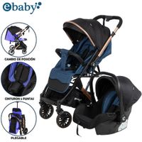 Coche Moisés Travel System EBABY «SPARROW» Porta Bebé Blue