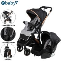 Coche Moisés Travel System EBABY «SPARROW» Porta Bebé Gray