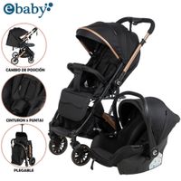 Coche Moisés Travel System EBABY «SPARROW» Porta Bebé Black