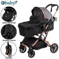 Coche Moisés de Lujo SHIRO Multifuncional Negro