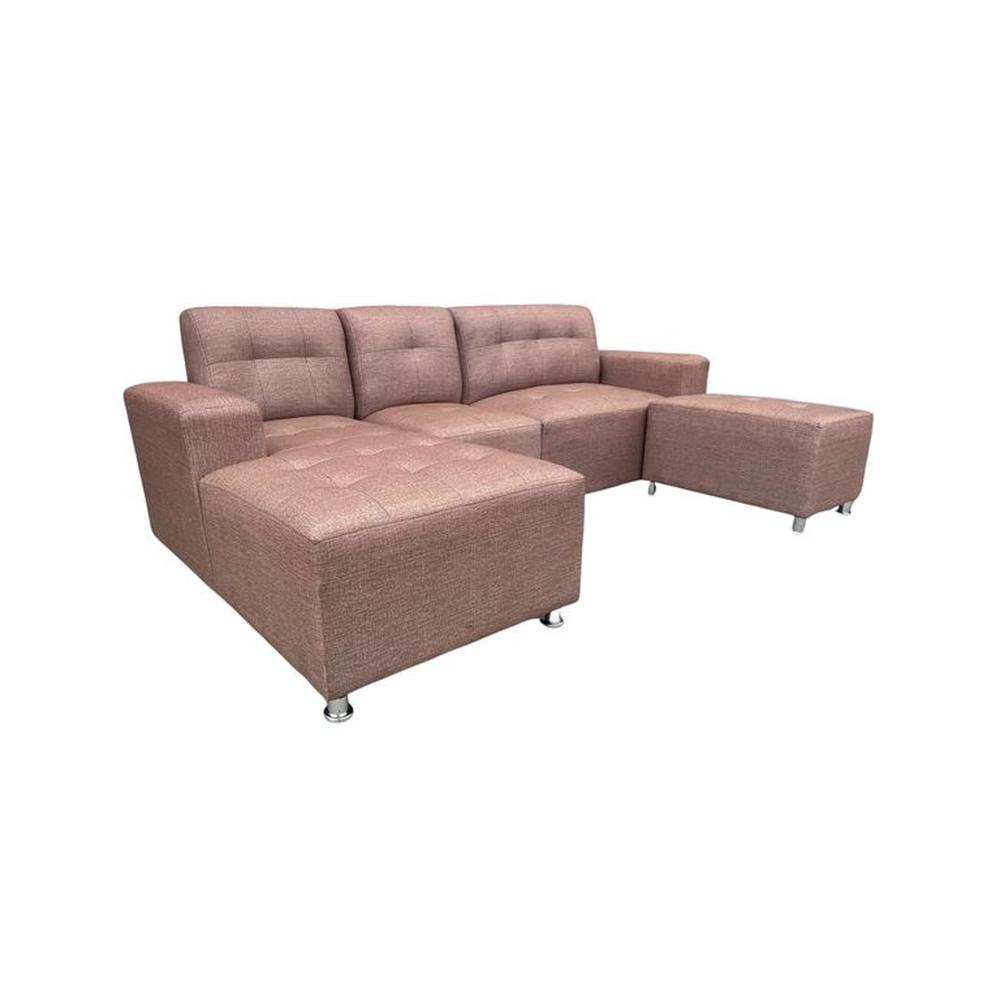 Seccional L Cama - 4 piezas + 4 cojines - Camel