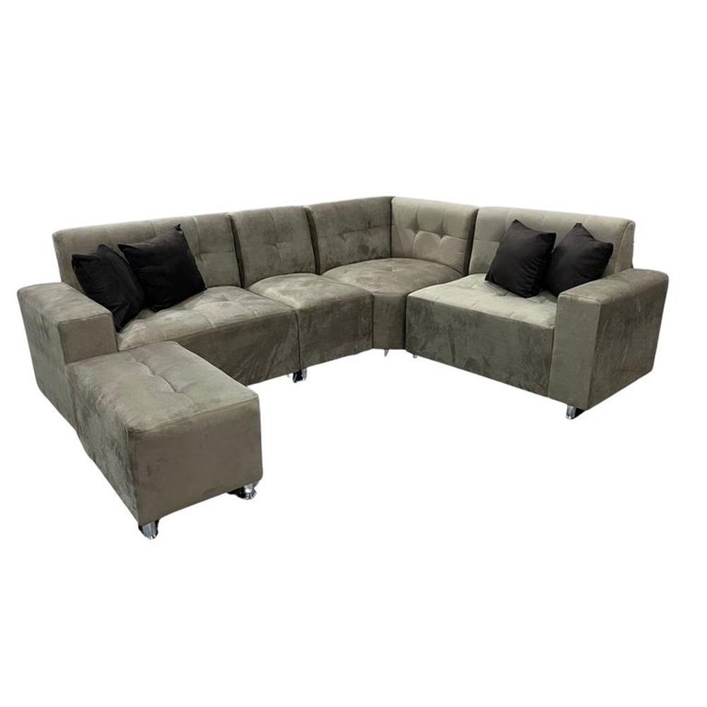 SECCIONAL LEYVA COLOR BEIG  / 6 COJINES