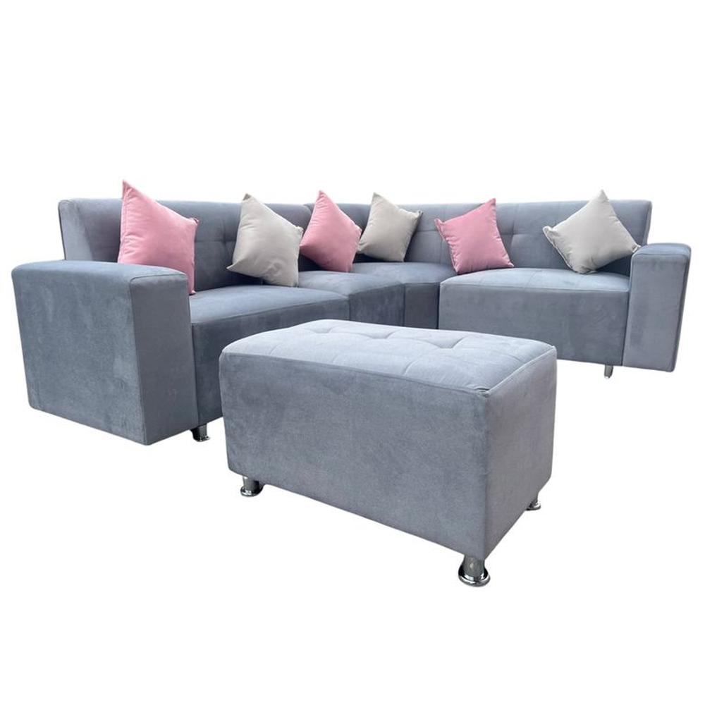 SILLON SECCIONAL LEYVA PLATA 5 PIEZAS6COJINES