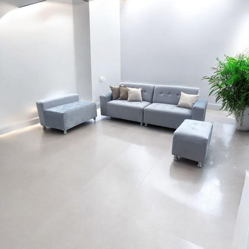 SILLON SECCIONAL PARADISSE PLATA 4 PIEZAS