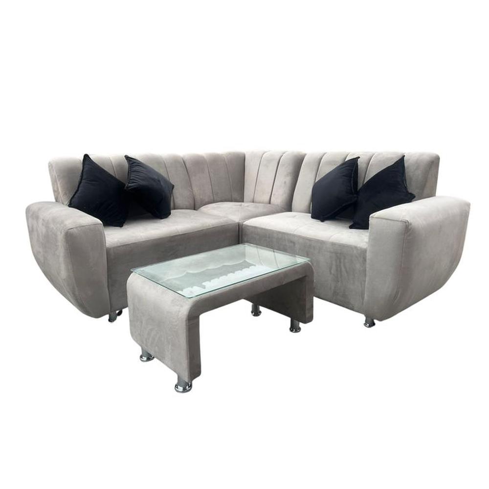 seccional lenna beige   sillon para departamentos pequeños 3piezas