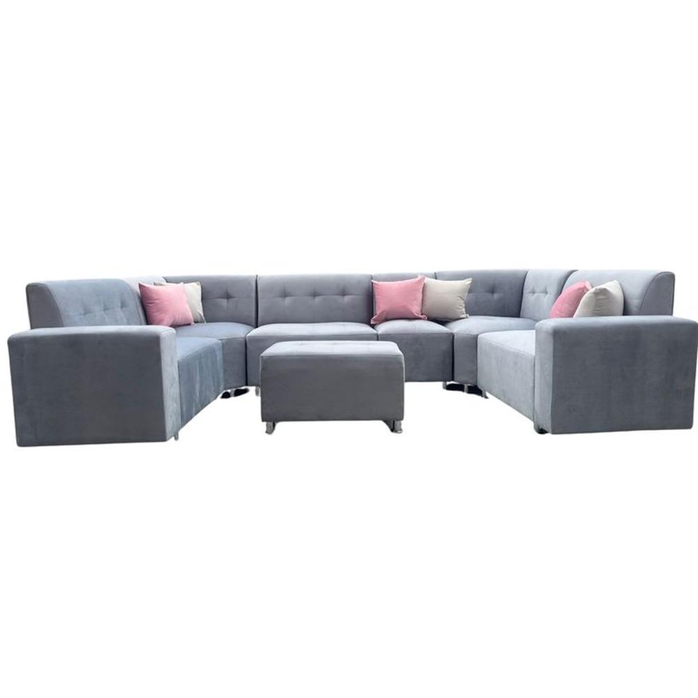 SECCIONAL LEYVAPLUS / COLOR PLATA / 7 PIEZAS