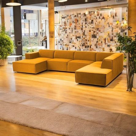 SECCIONAL PANORAMICO LUJO 5 PIEZAS COLOR MOSTAZA SECCIONAL PANORAMICO LUJO 5 PIEZAS COLOR MOSTAZA