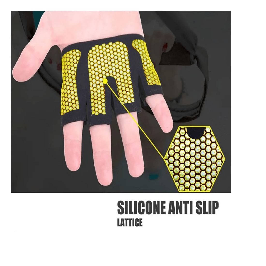 Guantes de Entrenamiento para Levantamiento de Pesas Mitones para Callos Varón Amarillo Todo Fit