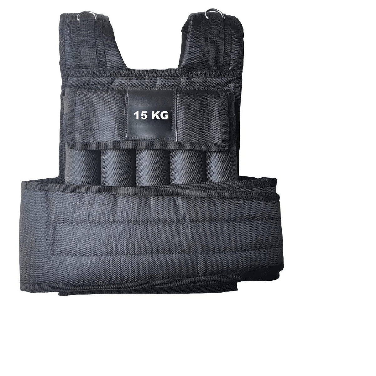 Chaleco Lastre con Peso 15 Kilos Regulable para Entrenamiento Todo Fit Negro