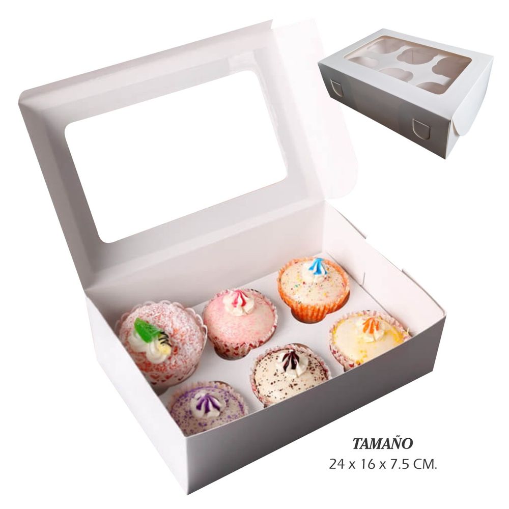 50 Cajas para 6 Cupcakes en Repostería 50 Cajas para 6 Cupcakes en Repostería