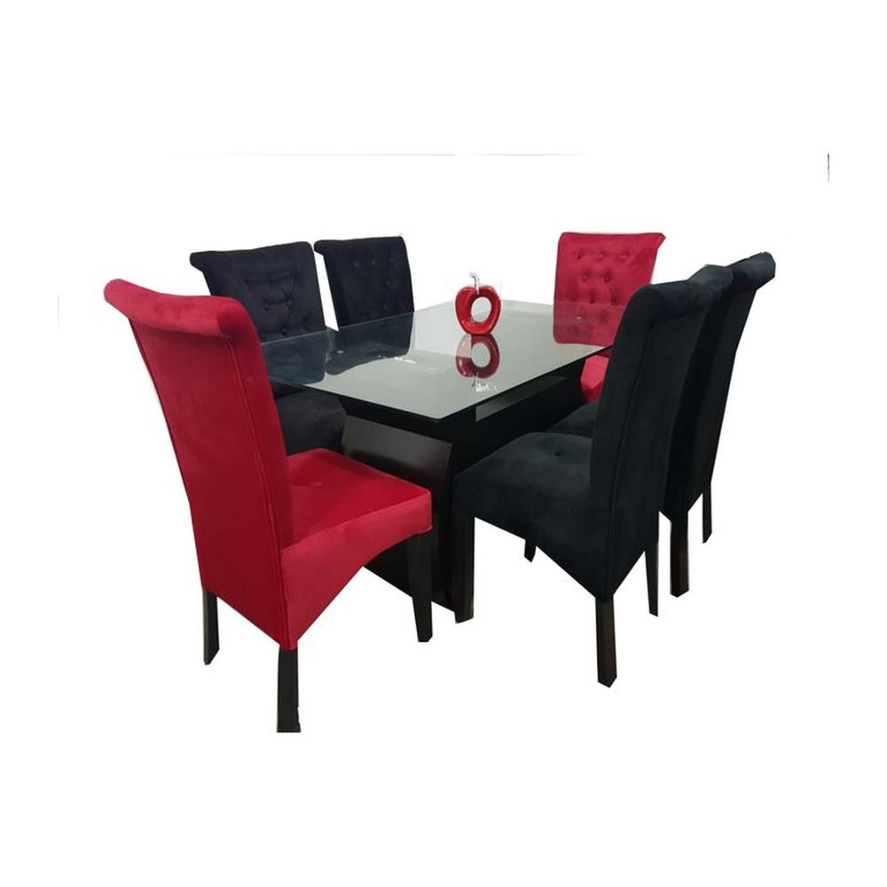 Comedor Arabe - 6 sillas - Rojo con negro