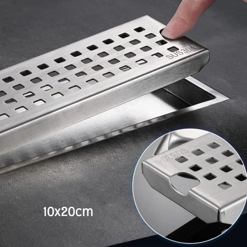 Sumidero Drenaje lineal 10x20cm de acero inoxidable 304