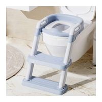 Inodoro Bacín Asiento Infantil Niño Con Escalera Azul