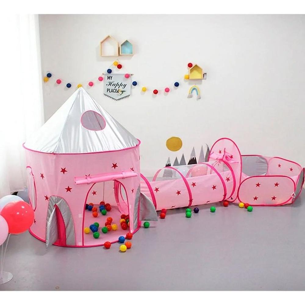 Castillo Mágico con Túnel y Piscina 3 En 1 +100 Pelotas