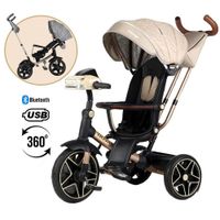 Triciclo NOVA Giratorio 360° USB Bluetooth Tela UV Beige