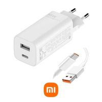 Cargador Xiaomi 65W Turbo Chargue  + Cable USB A - USB C  - Blanco