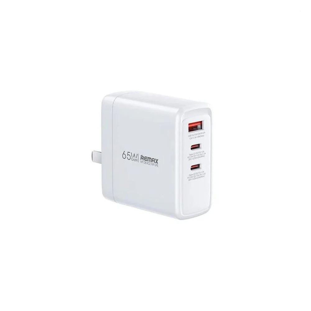 Cargador De Pared Remax Gun 65w 3 Puertos - BLANCO