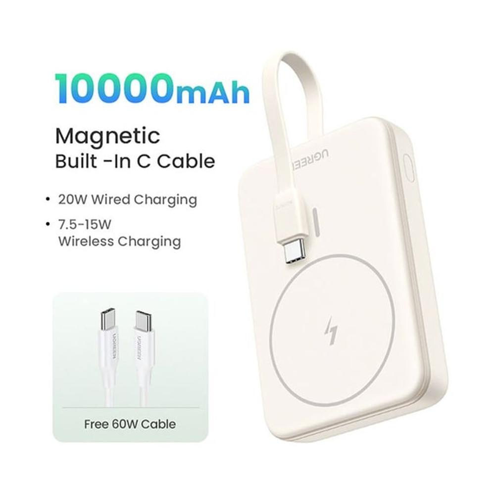 Ugreen Power Bank Inalámbrico Magnético 10000mah Pb760- Beige