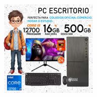 Computadora PC Intel Core i7 12700 12VA GEN RAM 16GB SSD 500GB Monitor 24 FHD