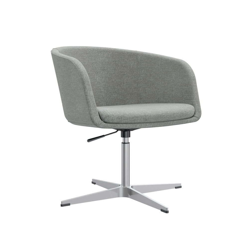 Poltrona Giratoria Boom Base Cross Acolchada Gris Ofideas