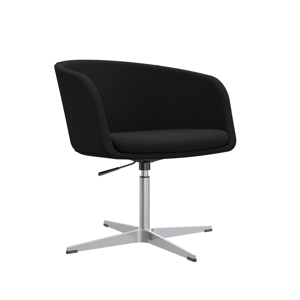 Poltrona Giratoria Boom Base Cross Acolchada Negro Ofideas