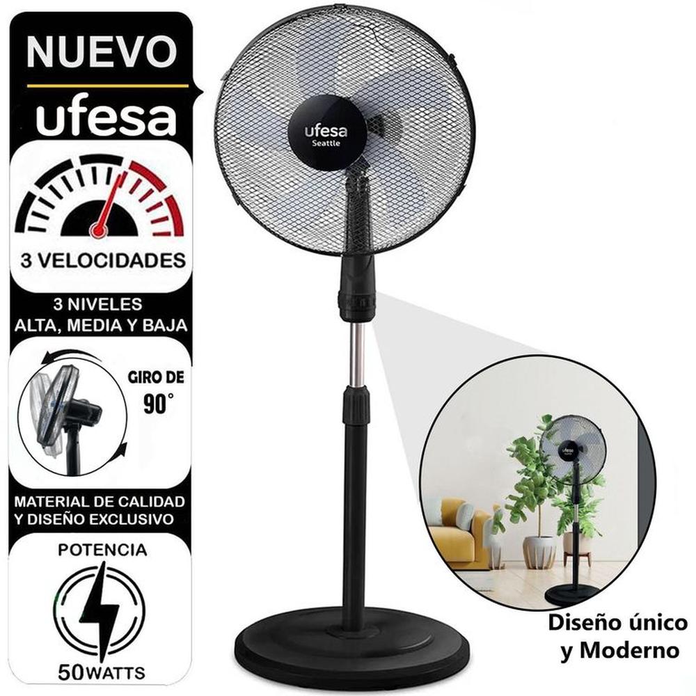 Ventilador de pedestal Ufesa 16"" 50W Seattle