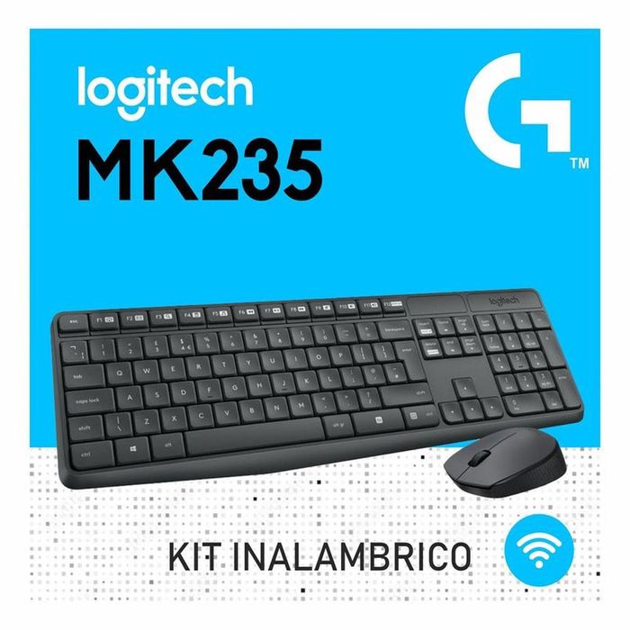 Teclado Mouse Logitech MK235 Inalambrico Negro Promart