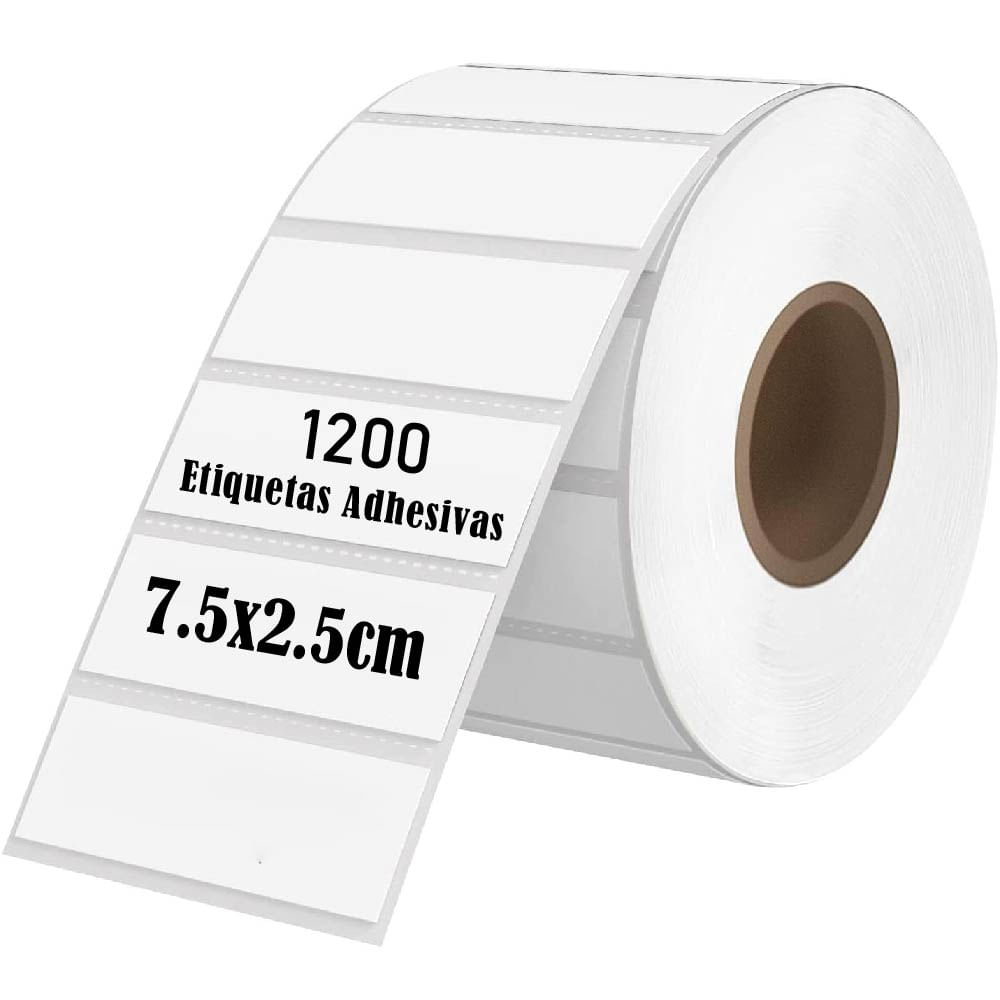 Rollo 1200 Etiqueta Termica Adhesiva  7.5x2.5cm