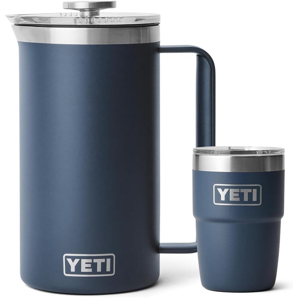 YETI Rambler Set Prensa Francesa de 34 oz y Taza de 8 oz | Azul Marino