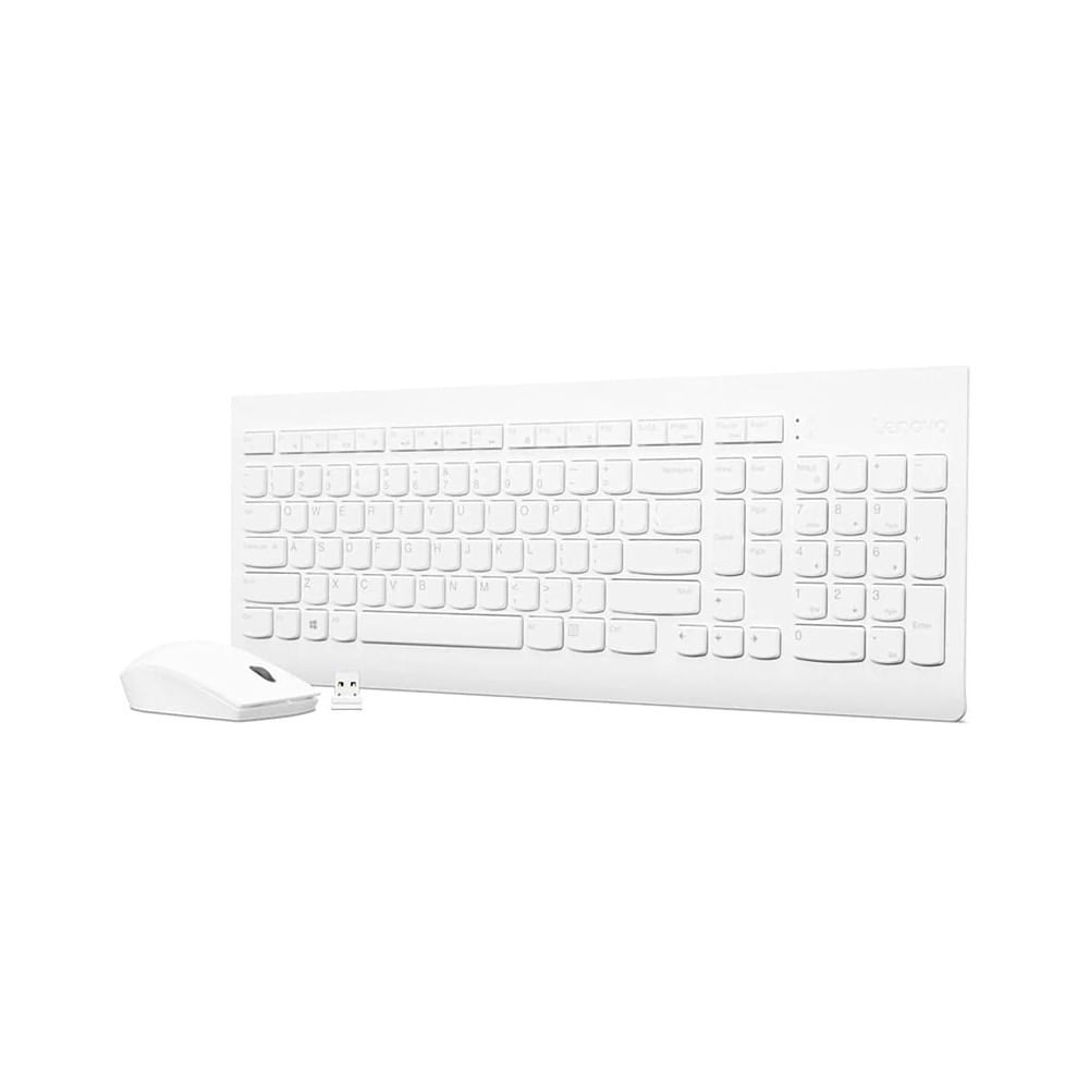 Combo de teclado y mouse inalámbricos Lenovo 510 en color blanco - Ergonomía y estilo para tu escri