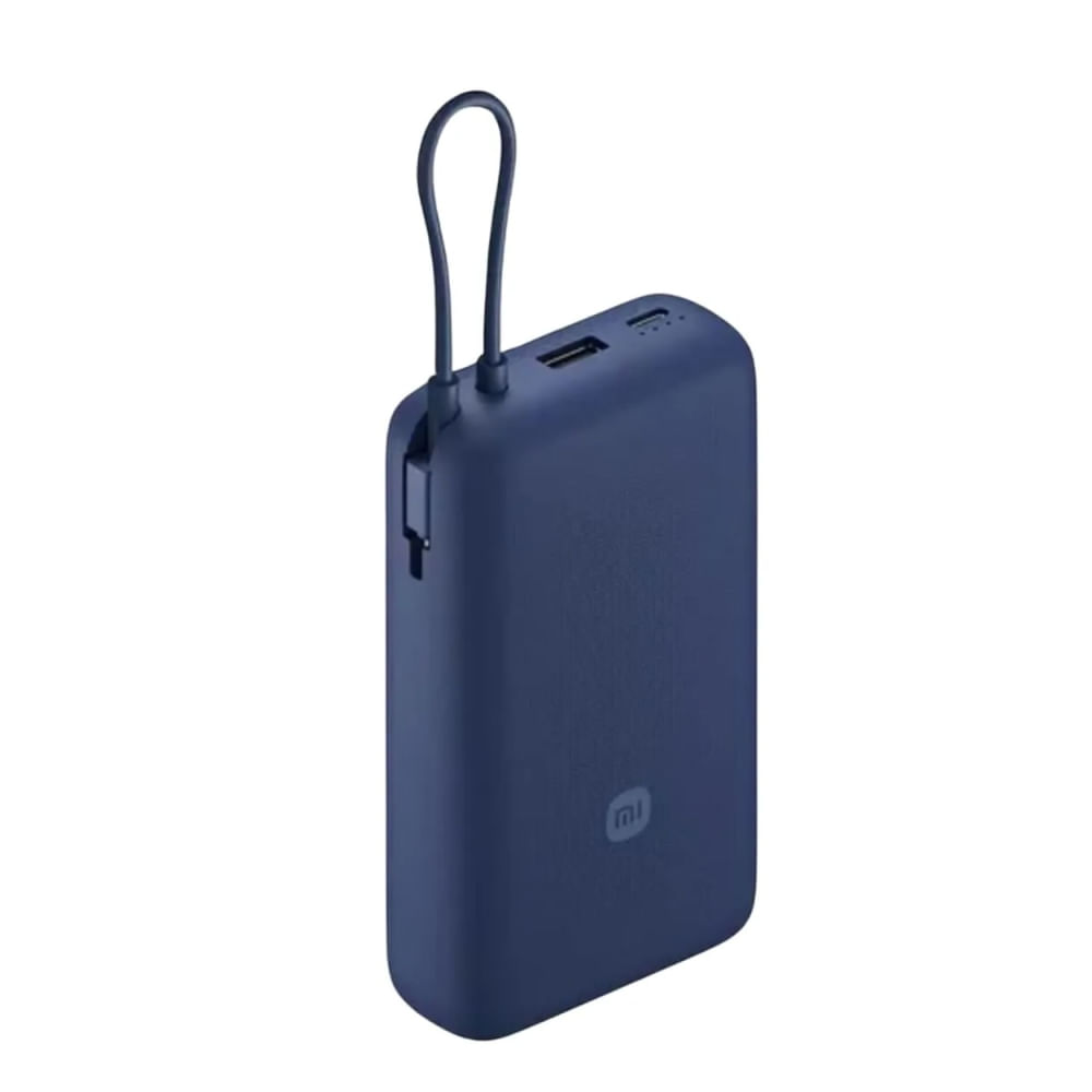 Cargador portátil Xiaomi 33W Power Bank 20000mAh con cable integrado - Color azul