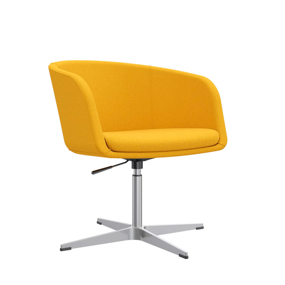 Poltrona Giratoria Boom Base Cross Acolchada Mostaza Ofideas