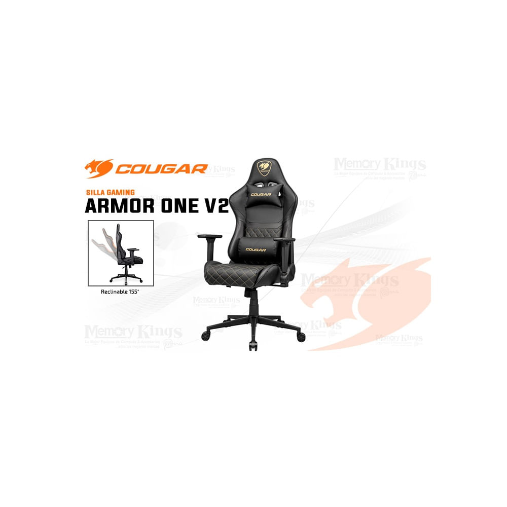 Silla Gaming Cougar Armor One V2 Gold - Ergonomía, diseño premium y comodidad para largas sesiones