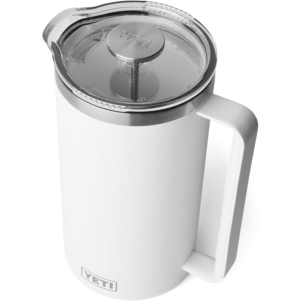 YETI Rambler Cafetera de Prensa con filtro de 64 oz | Blanco