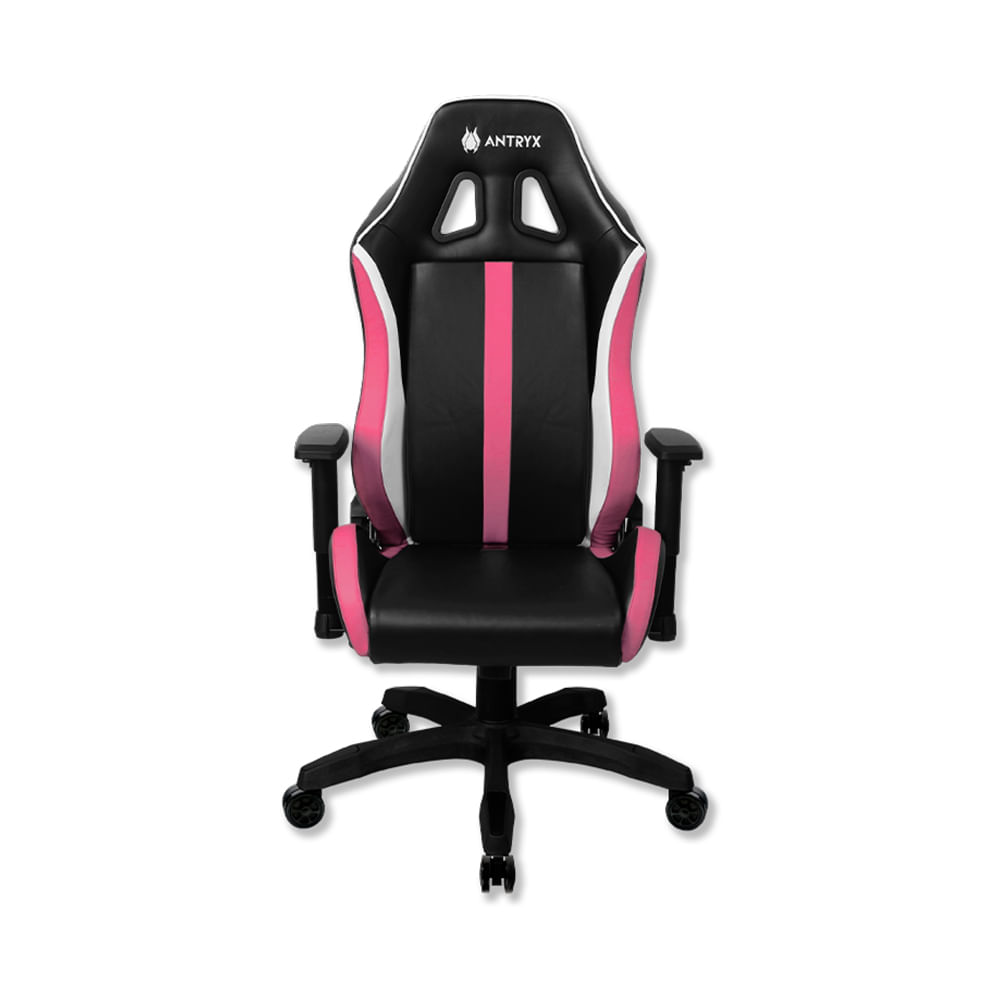 Silla gaming Antryx Nova rosa ergonómica con reposabrazos ajustables y diseño moderno