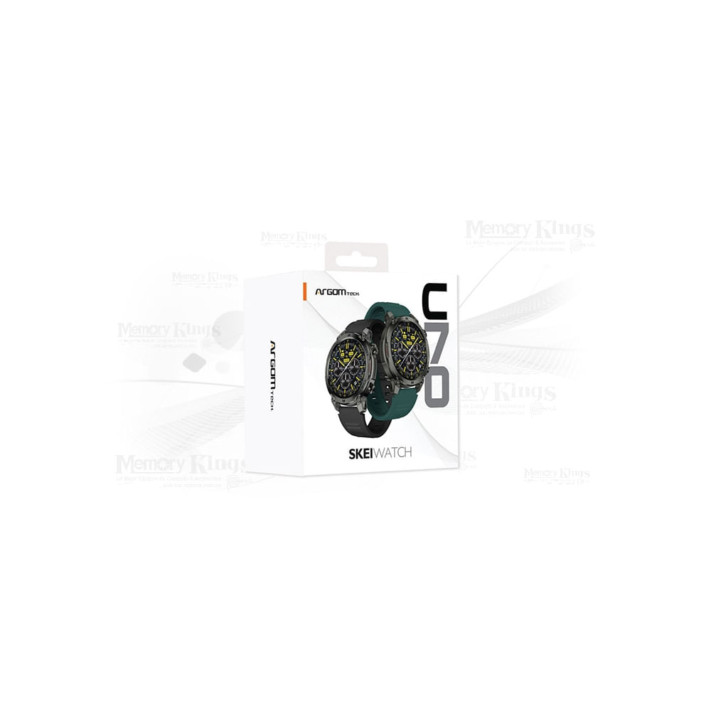 Reloj inteligente Argomtech Skei C70BK con 2 correas, elegante y funcional para tu día a día